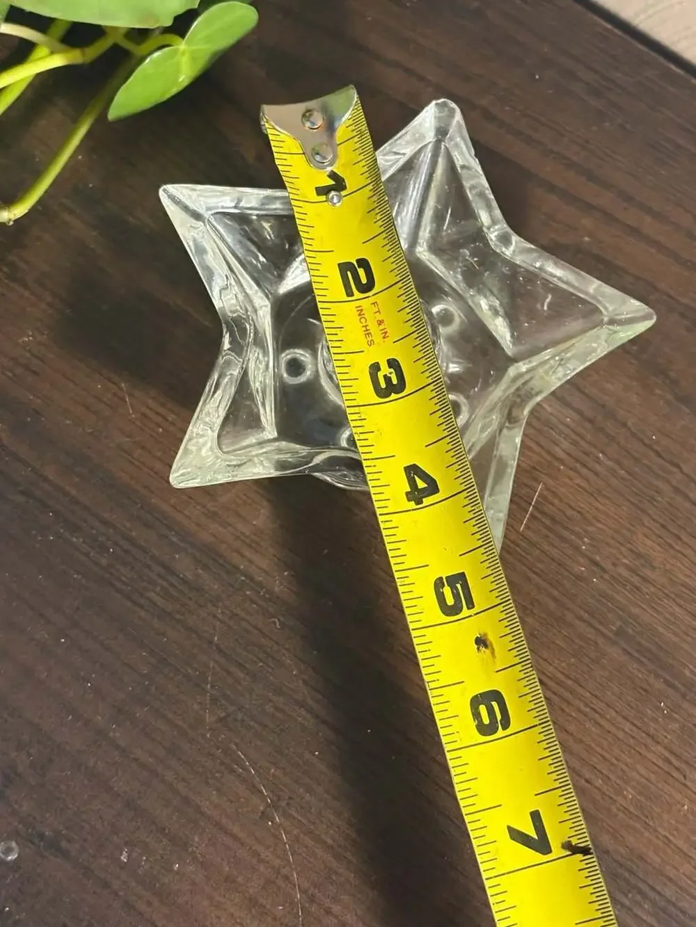 Vintage Hazel-Atlas Clear Glass 5-Point Star Taper Candle Holder